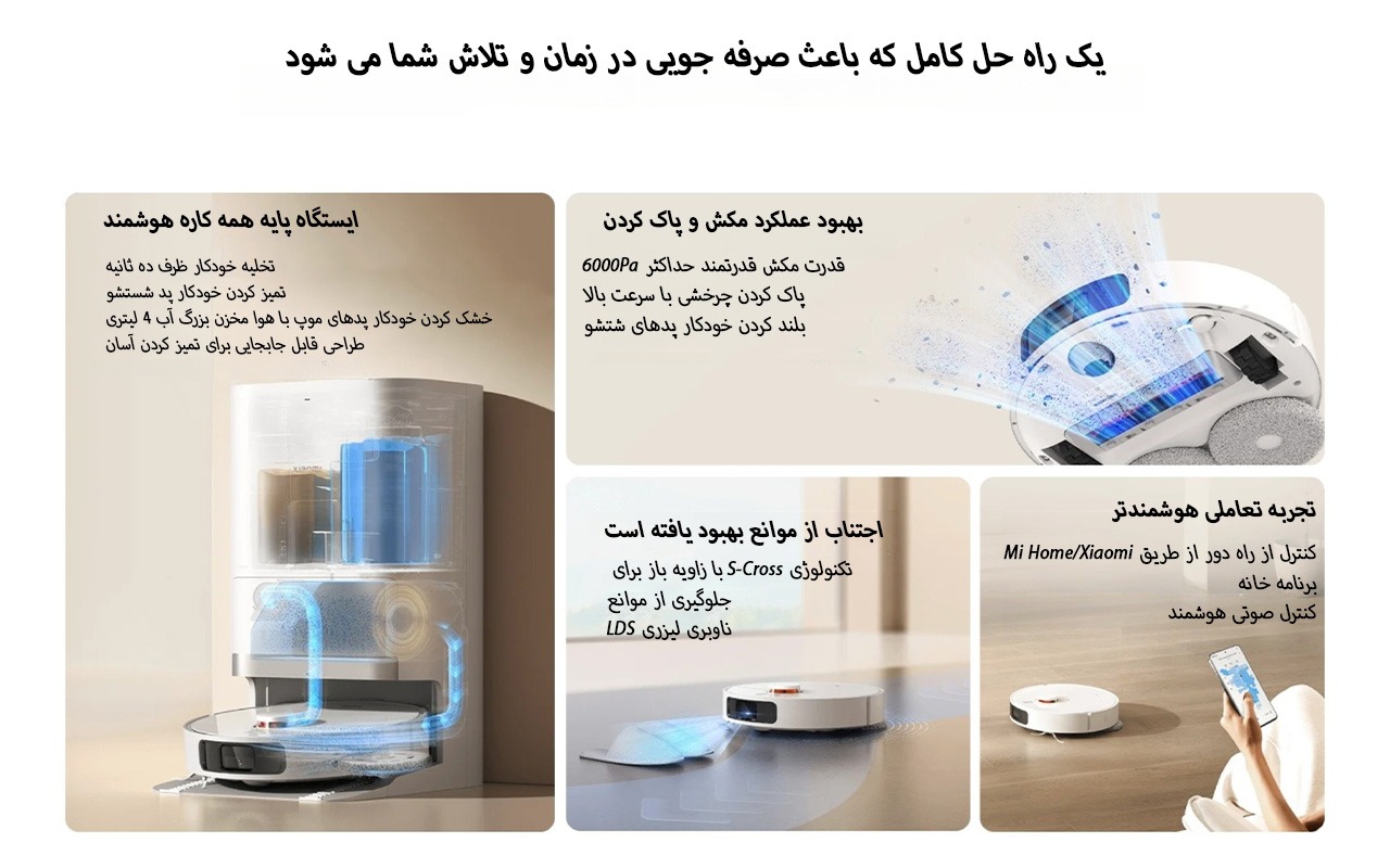 جاروبرقی رباتیک شیائومی مدل Robot Vacuum X20 Plus