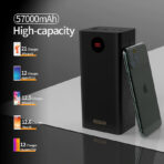 پاور بانک روموس مدل PEA57 شارژ سریع 22.5W ظرفیت 60000 میلی آمپر