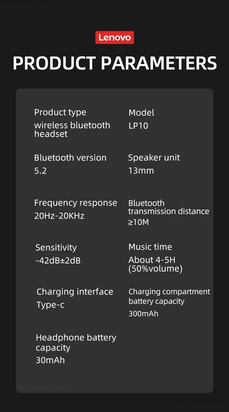 هدست بی سیم لنوو مدل Think Plus LP10